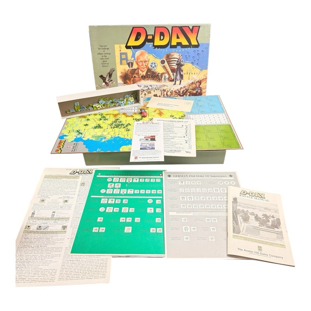 Vtg D-Day Board Game Avalon Hill 1991 Smithsonian Edition WWII Strategy Battle
